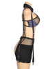 Plus Size Sexy Cop Fishnet Garter Suspender Costume Lingerie