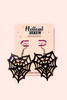 Black Spiderweb Gothic Heart Dangling Laser Cut Acrylic Earrings