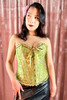 Green Gold Jacquard Vintage Bustier Corset Top