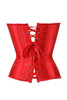 Red Satin Sweetheart Plain Boned Overbust Corset