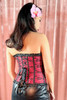 Red Black Lace Burlesque Corset Top