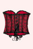 Red Black Lace Burlesque Corset Top
