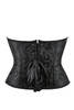 Black Jacquard Sweetheart Short Torso Boned Overbust Corset