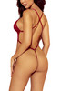 Harriet Red Floral Lace Tanga Backless Teddy