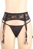 Gianna Black Lace Garter Belt Metal Clasps