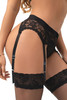 Gianna Black Lace Garter Belt Metal Clasps