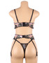 Carlotta  Sheer  Black Floral Embroidered Bra Garter Belt Set