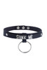Spank Me Faux Leather Bondage Choker  O-Ring  Letter Necklace