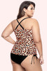 Leopard Print Tankini 2 Piece Swimsuit 3XL Plus Size