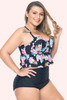 Floral Underwire Peplum Tankini 2 Pc  Plus Size Swimsuit 3XL