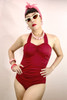 Marilyn Plain Maroon One Piece Swimsuit