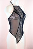 Beverly Halter style teddy bodysuit lingerie on a white mannequin quarter side view