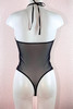 Beverly Halter style teddy bodysuit lingerie on a white mannequin back view