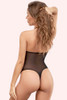 Woman wearing Lucky Doll Beverly Halter style teddy bodysuit lingerie back view