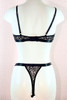 Daniela Black Lace Bralette Thong Lingerie Set