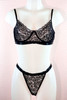 Daniela Black Lace Bralette Thong Lingerie Set