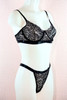 Daniela Black Lace Bralette Thong Lingerie Set