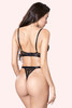 Daniela Black Lace Bralette Thong Lingerie Set