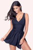 Gayle black Padded Plunging Swimsuit Dress