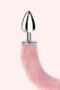 Furry Pastel Pink Faux Fur Fox Tail  Stainless Steel Anal Plug