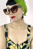 Retro Yellow Beak Toucan Bird Stud Dangling Laser Cut Layered Acrylic Vintage Style Tiki Earrings