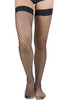 Plain Black Medium Fishnet Thigh Stockings