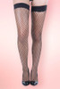 black plain fishnet thigh stockings.