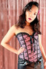 Pink Lace Burlesque Bustier Boned Corset Top