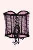 Pink Lace Burlesque Bustier Boned Corset Top