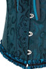 Teal Jacquard Vintage Bustier Ruffle Bustier Corset Top