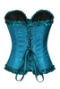 Teal Brocade Jacquard Bustier Corset Top