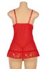 Aryana Red Mesh Floral LaceElegant Classic Chemise 