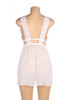 Catelyn White Bridal V Neck Mesh Lace Empire Waist babydoll