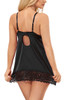 Alexis Black Lace Satin Elegant Babydoll