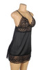 Alexis Black Lace Satin Elegant Babydoll