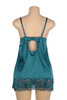 Alexis Teal Blue Green Lace Satin Elegant Babydoll