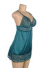 Alexis Teal Blue Green Plus Size Lace Satin Elegant Babydoll