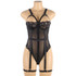 Willow Black Plus Size Mesh Harness Garter Teddy