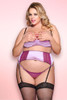Cora Plus Size Shelf Bra Garter Lingerie Set