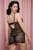 Back view of Black lace Nightie.
