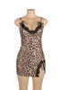 leopard print nighties ligerie with side slit