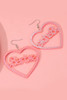 Iconic Doll Pink Heart Acrylic Glitter Doll Retro Logo Dangling Hook Earrings