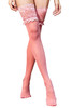 Shirley Pink Polkadot Ruffle Bra garter Belt Lingerie Set with Stockings