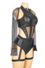 Cat Woman Vinyl Cutout Garter Bodysuit Costume