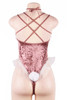 Sexy Bunny Pink  Velvet Teddy Costume Set
