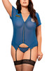 Plus Size Sexy Police Garter Cami  Costume Lingerie