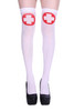Sexy Nurse Red Cross White Thigh High Opaque Stockings