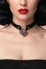 Heart padlock with key choker necklace.