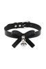 Ribbon Bow Bell Faux Leather Choker Necklace