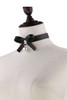 Ribbon Bow Bell Faux Leather Choker Necklace